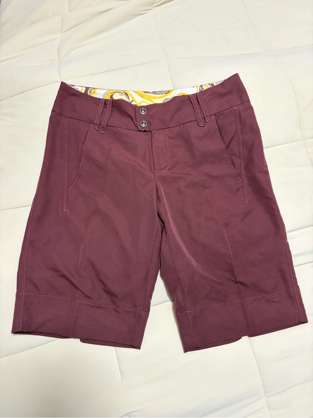 Columbia Women's Burgundy Bermuda Shorts with Decorative Waistband
